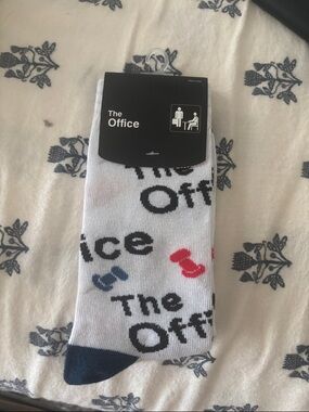 Bioworld The Office Crew Socks - White with Black, Blue & Red Accents